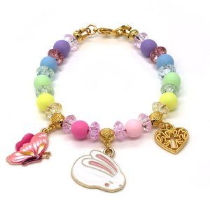 Bracelet with Easter charms and Spring theme.